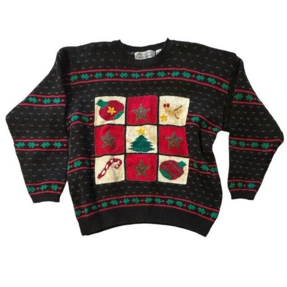 Vintage Signatures Northern Isles Christmas Sweater XL 3D Embroidered Holiday